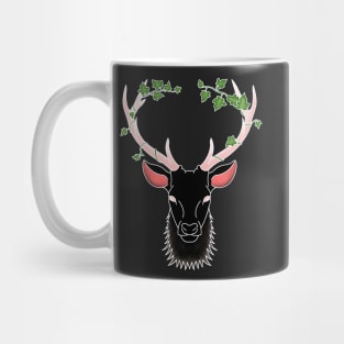 Black Deer in vines Mug